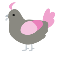 A ash and pink chicken