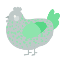 A silver and spring chicken with a speckle pattern