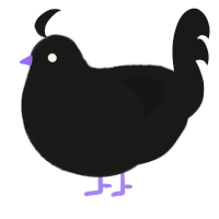 A sable chicken with a double-lace pattern