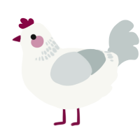 A white and silver chicken with a neck-band pattern