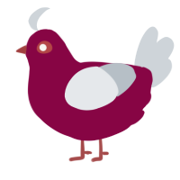 A maroon and mist chicken