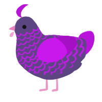 A overcast and amethyst chicken with a lace pattern