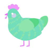 A mint and spring chicken with a bar pattern