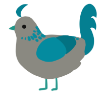 A ash and sea chicken with a neck-speckle pattern