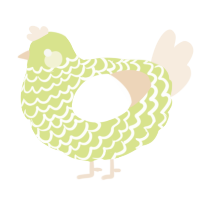A lemon and cream chicken with a lace pattern
