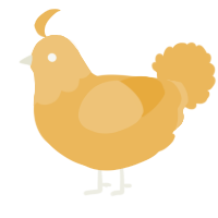 A honey chicken with a head pattern