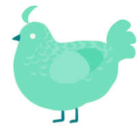 A mint chicken with a half-lace pattern