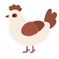 A cream and russet chicken
