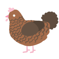 A brown and bark chicken with a lace pattern