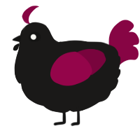 A sable and maroon chicken