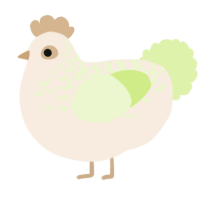 A cream and apple chicken with a half-lace pattern