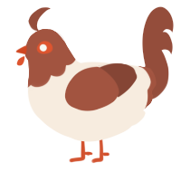 A cream and russet chicken with a head pattern