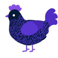 A tumblr and indigo chicken with a double-lace pattern