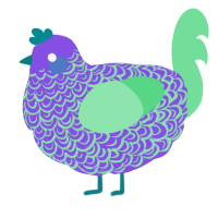 A blurple and spring chicken with a double-lace pattern