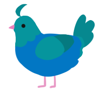 A sapphire and teal chicken with a head pattern