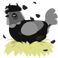 A black and ash chicken with a head pattern