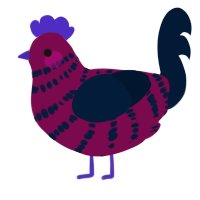 A wine and tumblr chicken with a bar pattern