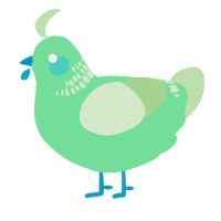 A spring and gluppy chicken with a neck-band pattern