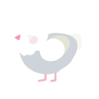 singularity, a white chicken with a head pattern