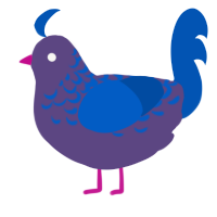 A overcast and ultramarine chicken with a half-lace pattern