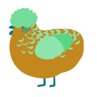 A ochre and spring chicken with a half-lace pattern