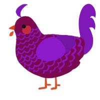 A wine and violet chicken with a lace pattern