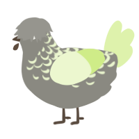 A ash and apple chicken with a half-lace pattern