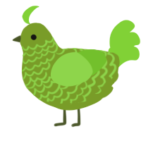 A chartreuse and grass chicken with a lace pattern