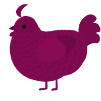 A wine chicken with a lace pattern