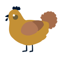 A gold and brown chicken