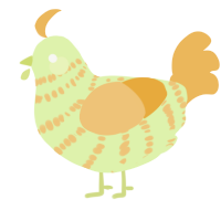 A apple and honey chicken with a bar pattern