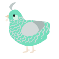 A mint and silver chicken with a lace pattern