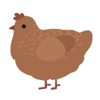 A brown chicken with a half-lace pattern