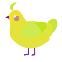 A yellow and lime chicken with a double-lace pattern