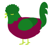 A maroon and leaf chicken with a head pattern