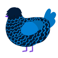 A tumblr and sapphire chicken with a lace pattern