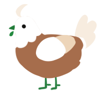 A brown and cream chicken with a head pattern