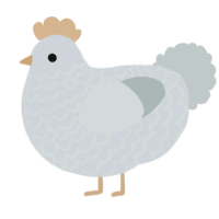A mist and silver chicken with a lace pattern