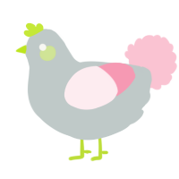 A silver and rose chicken