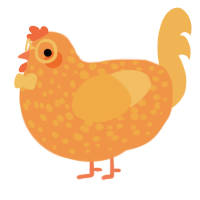 A sapphire and ultramarine chicken with a speckle pattern