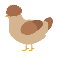 A beige and brown chicken