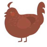 A russet chicken with a half-lace pattern