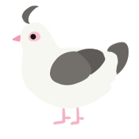 A white and grey chicken