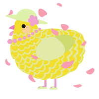 A yellow and lemon chicken with a lace pattern