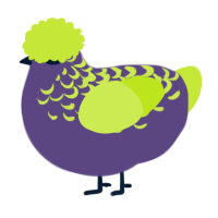 A overcast and lime chicken with a half-lace pattern