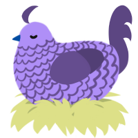 A lilac and overcast chicken with a lace pattern