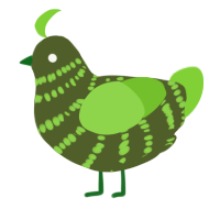 A olive and grass chicken with a bar pattern