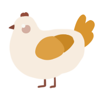 A cream and orange chicken