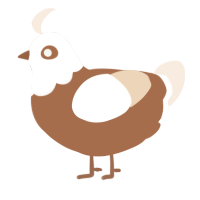 A brown and cream chicken with a head pattern