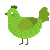 A grass and chartreuse chicken with a lace pattern